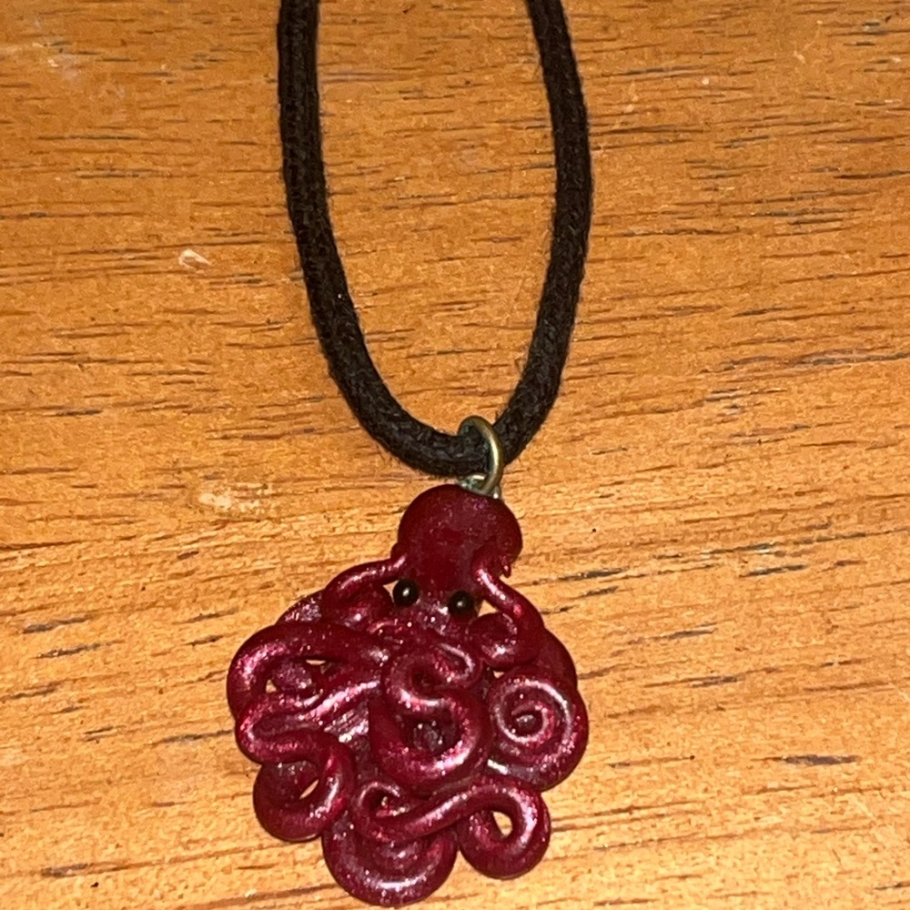 Mini Shimmery Octopus Pendant